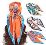 Silk Scarf with Geometric Print (Digital)